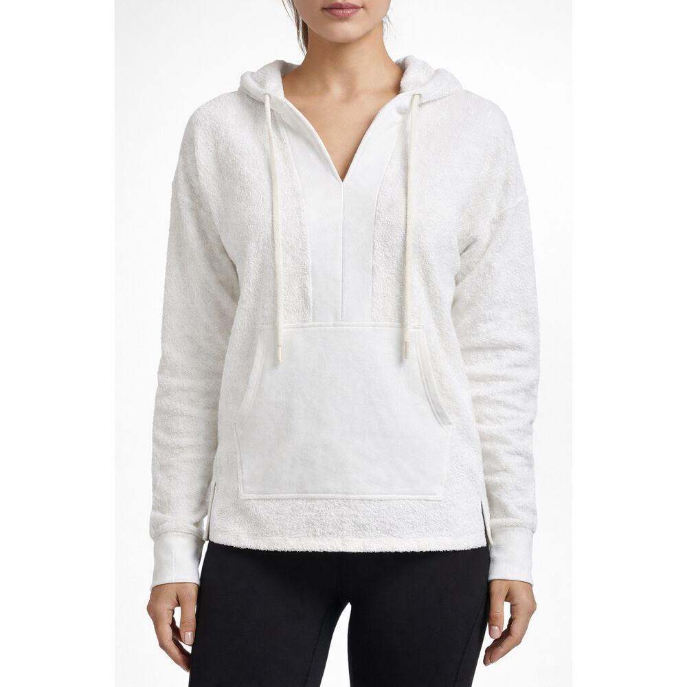 NWT Alala Hooded Terry Poncho Hoodie White Pullover Kangaroo Pocket S18-T059